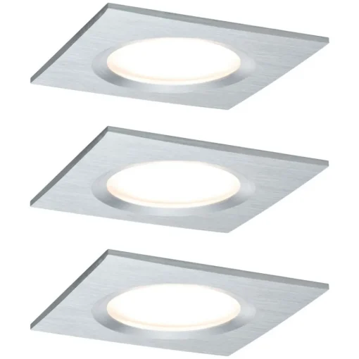 Paulmann Coin Slim LED-downlight, 3-er kantet alu| Downlights