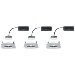 Paulmann Coin Slim LED-downlight, 3-er kantet alu| Downlights