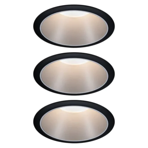 Paulmann Cole LED-spot, sølv-svart, 3-pakning| Led-Innendørs|Downlights
