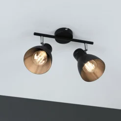 Paulmann Davy taklampe, svart, 2 lyskilder Hot