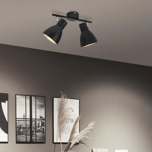 Paulmann Davy taklampe, svart, 2 lyskilder Hot