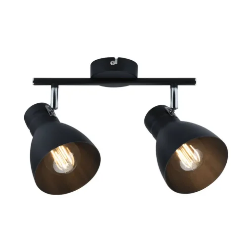 Paulmann Davy taklampe, svart, 2 lyskilder Hot