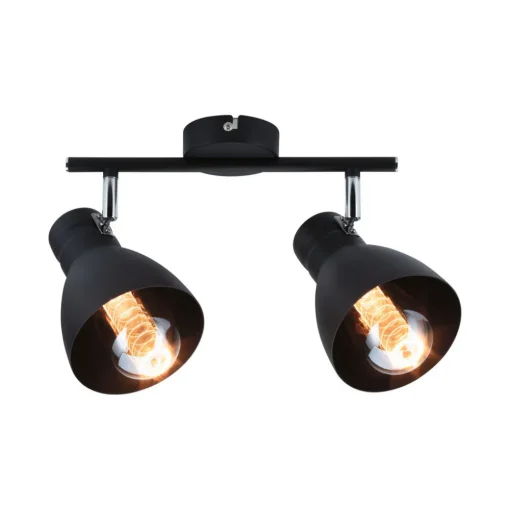 Paulmann Davy taklampe, svart, 2 lyskilder Hot