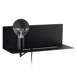 Paulmann Devara vegglampe med hylle, svart Discount