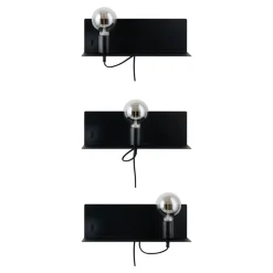 Paulmann Devara vegglampe med hylle, svart Discount