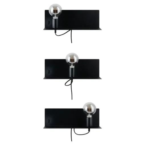 Paulmann Devara vegglampe med hylle, svart Discount