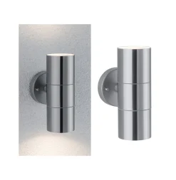 Paulmann Flame utendørs vegglampe 2 lyskilder stål Outlet