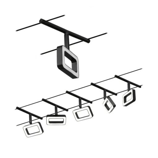 Paulmann Frame LED-vaiersystem 5 lysk. matt svart| Kontorbelysning