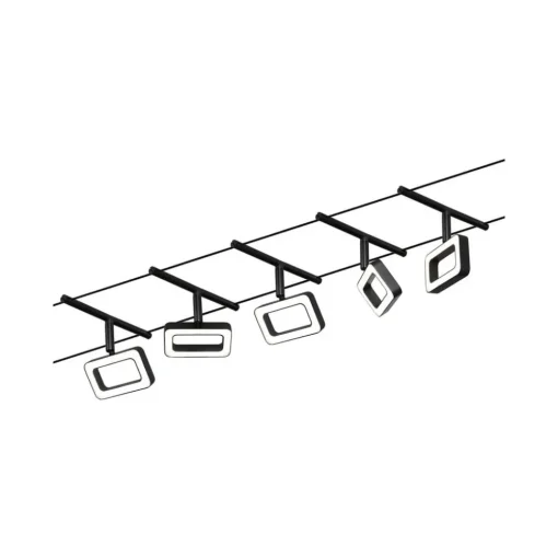 Paulmann Frame LED-vaiersystem 5 lysk. matt svart| Kontorbelysning