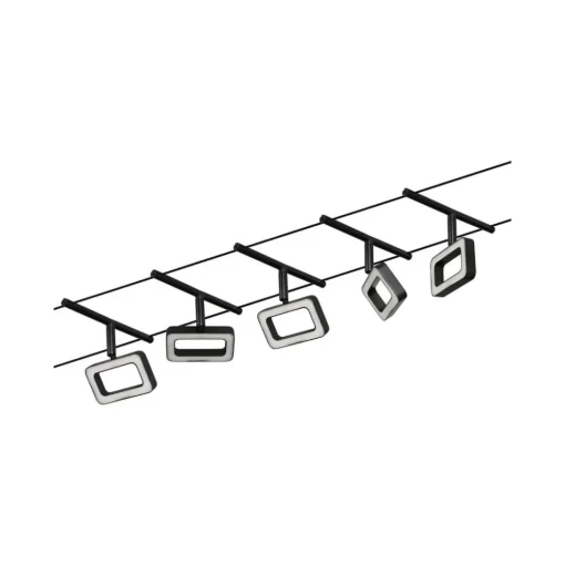 Paulmann Frame LED-vaiersystem 5 lysk. matt svart| Kontorbelysning