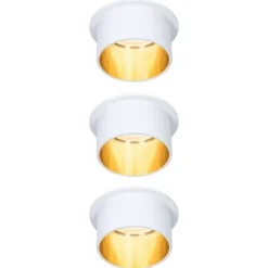 Paulmann Gil LED-innfelt hvit matt/gull 3-er sett