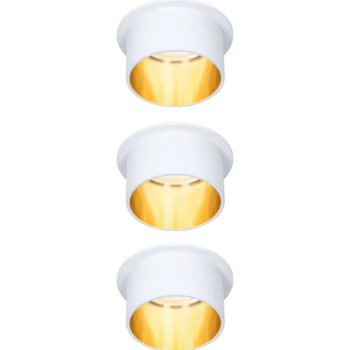 Paulmann Gil LED-innfelt hvit matt/gull 3-er sett