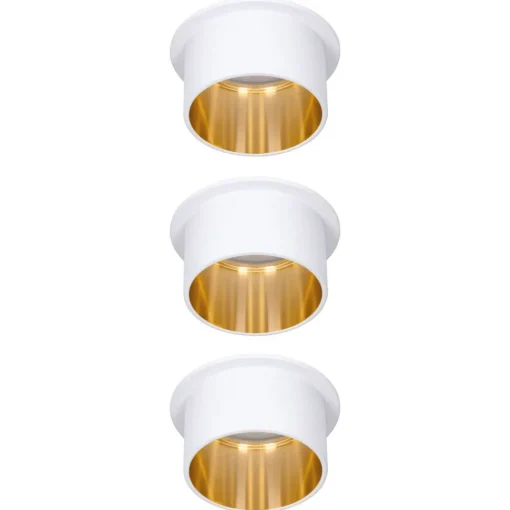 Paulmann Gil LED-innfelt hvit matt/gull 3-er sett
