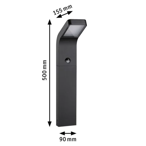 Paulmann Kulma LED-gatelampe med sensor| Kommersiell Utebelysning|Utebelysning Med Sensor