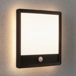 Paulmann Lamina vegglampe sensor 830 kantet svart| Kommersiell Utebelysning|Vegglamper Med Sensor