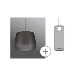 Paulmann lampeskjerm Pirm, grå, Ø 28 cm, metall Outlet