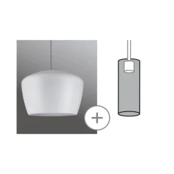 Paulmann lampeskjerm Pom, hvit, Ø 35 cm, metall Discount