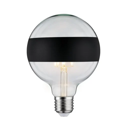 Paulmann LED E27 6,5W G125 ringspeil svart| E27 Pærer|Dimbar Led-Pære