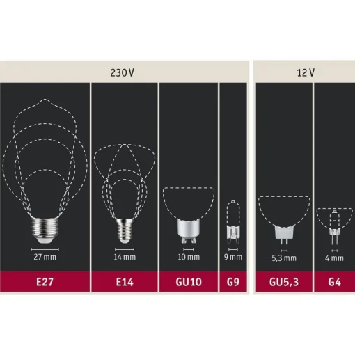 Paulmann LED E27 6,5W G125 ringspeil svart| E27 Pærer|Dimbar Led-Pære