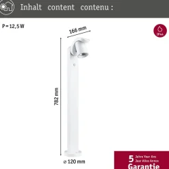 Paulmann LED-banebelysning Cuff, aluminium, sensor, hvit| Utebelysning Med Sensor|Utebelysning Med Sensor