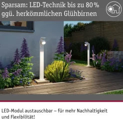 Paulmann LED-banebelysning Cuff, aluminium, sensor, hvit| Utebelysning Med Sensor|Utebelysning Med Sensor