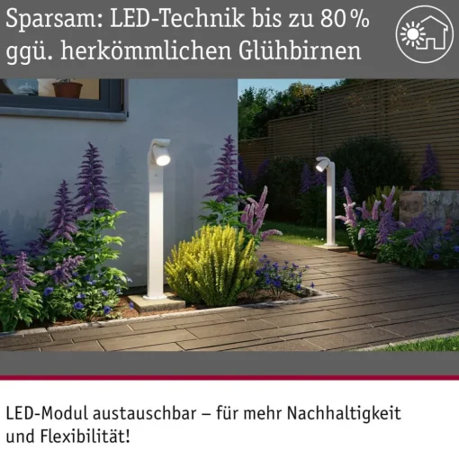 Paulmann LED-banebelysning Cuff, aluminium, sensor, hvit| Utebelysning Med Sensor|Utebelysning Med Sensor