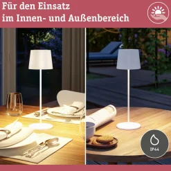 Paulmann LED-bordlampe Gilo, hvit, plast, IP44 Best