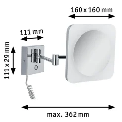 Paulmann LED-kosmetikkspeil Jora IP44 WhiteSwitch| Vegglamper
