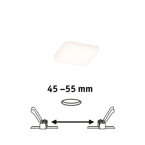 Paulmann LED-panel Veluna 3 000 K kantet 7,5 cm| Downlights