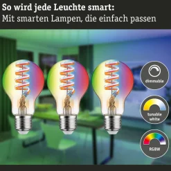 Paulmann LED-pære ZigBee E27 6,3W RGBW gull 3stk Hot