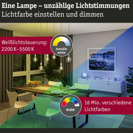 Paulmann LED-Rustika ZigBee E27 6,3W RGBW gull 3er Outlet