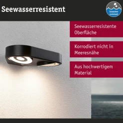 Paulmann LED-vegglampe Silma antrasitt 2 lyskilder IP44 New