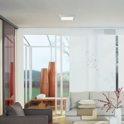 Paulmann Lunar-LED-panel, kantet, hvit, 30 x 30 cm| Kontorbelysning