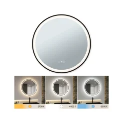 Paulmann Mirra veggspeil Ø59cm CCT dim svart Discount