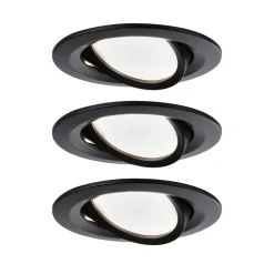 Paulmann Nova Coin 3xsett rund svingbar svart Best