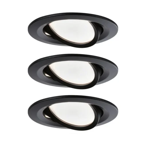 Paulmann Nova Coin 3xsett rund svingbar svart Best