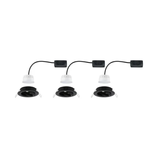 Paulmann Nova Coin 3xsett rund svingbar svart Best