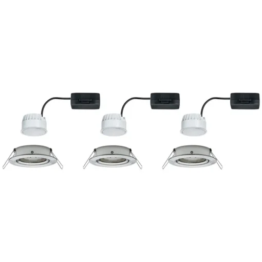 Paulmann Nova LED-downlight 3-er, roterbar, jern| Downlights