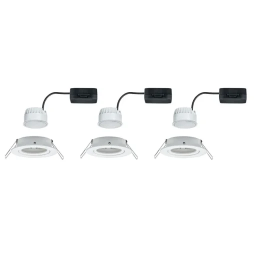Paulmann Nova LED-downlight 3er, roterbar, hvit| Downlights