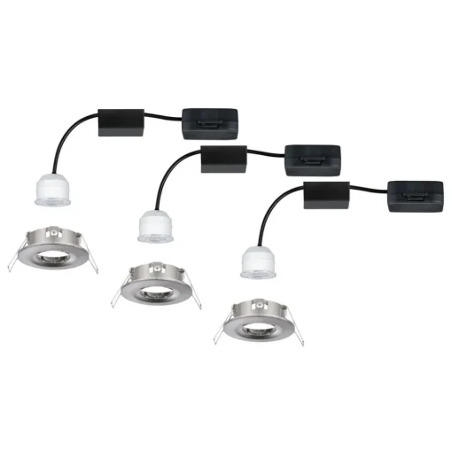 Paulmann Nova mini-downlight 3-er-sett IP44 jern New