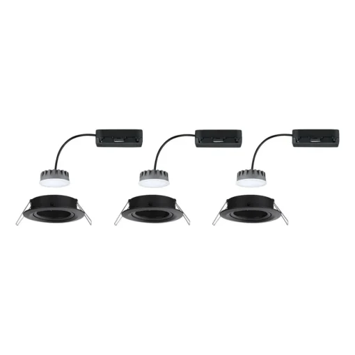 Paulmann Nova Plus Coin 3 stk IP23 2 700 K svart| Downlights