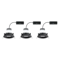 Paulmann Nova Plus Coin 3 stk IP65 2 700 K svart Clearance