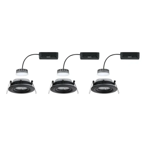 Paulmann Nova Plus Coin 3 stk IP65 2 700 K svart Clearance