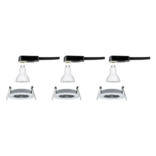 Paulmann 3p LED-spot Nova rund, IP44, dimbar, al Online
