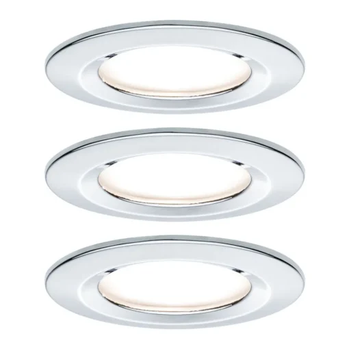 Paulmann 3p LED-spot Nova rund, IP44, dimbar, krom| Butikkbelysning|Kontorbelysning