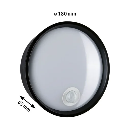 Paulmann Platomo utendørs LED-vegglampe sensor svart Discount
