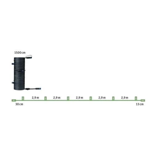 Paulmann Plug & Shine 93931 Kabel 15 m, 1 inn/7 ut Outlet