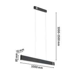 Paulmann Smart LED-hengelampe Jagun, antrasitt, 100 cm, filt| Smarthus Belysning