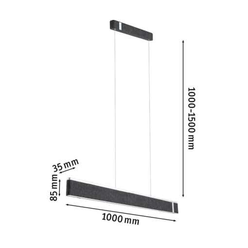 Paulmann Smart LED-hengelampe Jagun, antrasitt, 100 cm, filt| Smarthus Belysning