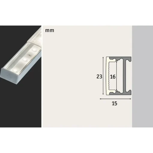 Paulmann Square profil, alu, spreder satinert 1 m Best